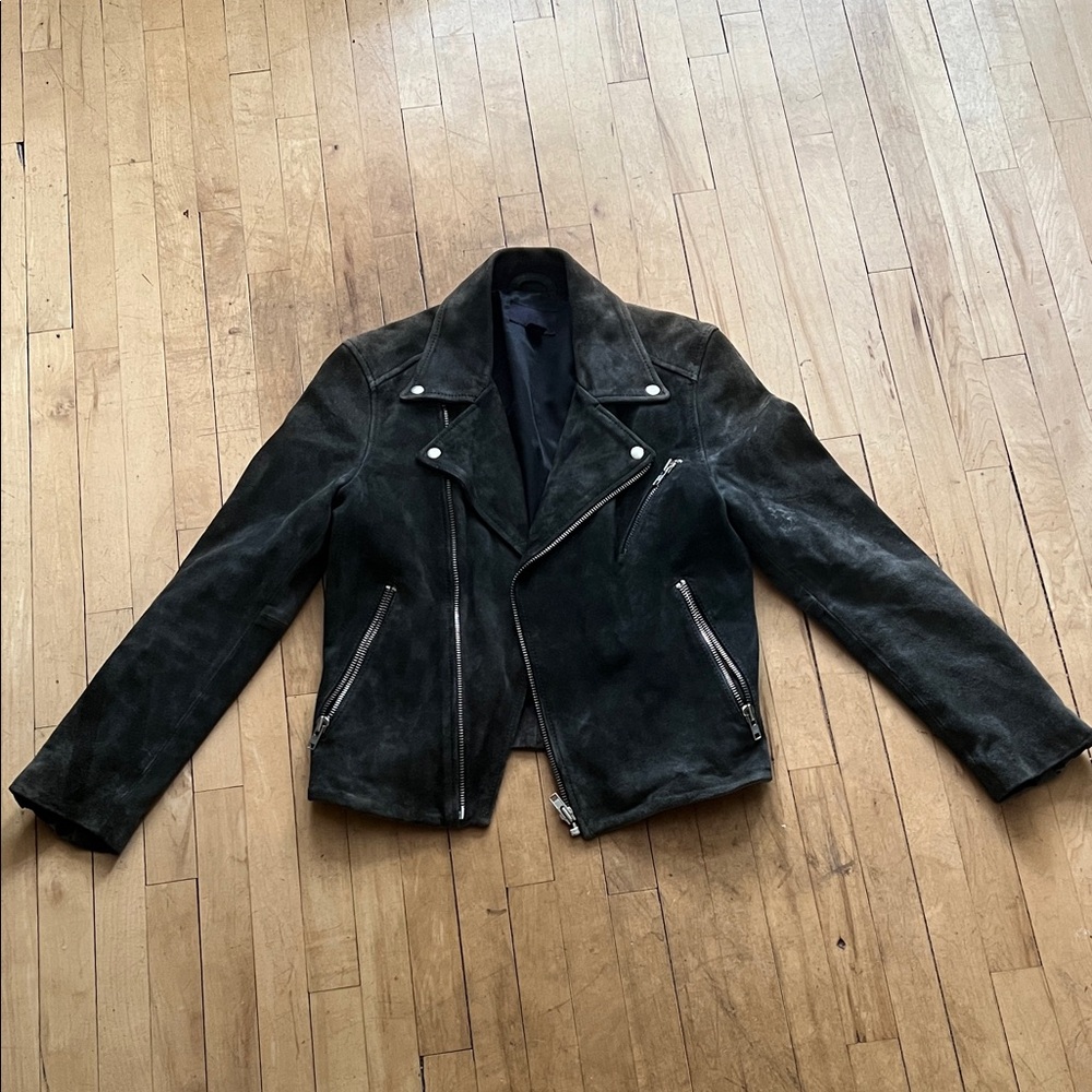 H&M Dark Suede Leather Jacket